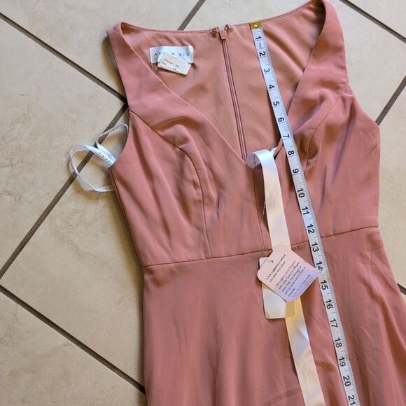 NWOT After Six Maxi Dress Desert Rose V Neck Chiffon Gown Size 0 - Picture 5 of 15